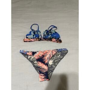 Maaji Blue and Coral Two-Piece Swimsuit